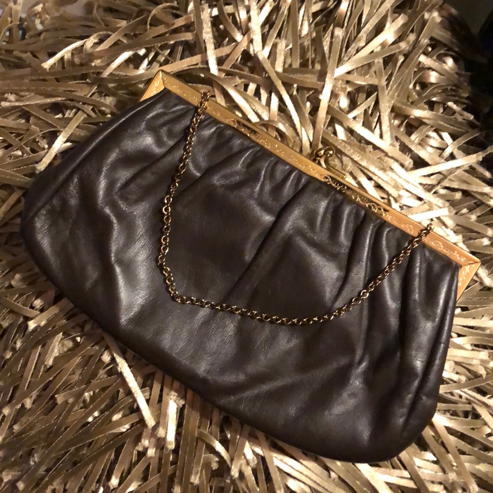 Extra leather clutch purse